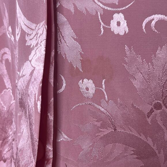 VICTORIA'S SECRET Long Sleeve Button Up Satin Sleep Dress Jacquard Floral Pink M - Picture 11 of 13